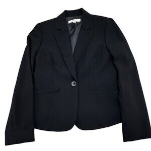 Jones Studio Blazer Women 6 Black Suit‎ Jacket Classic Career Poly VTG NWT